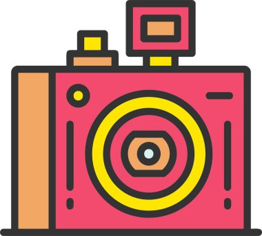 Sıkıştırılmış Kamera Vektörü Simgesi Tasarımı