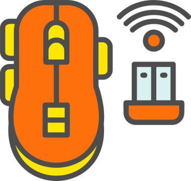 Kablosuz Fare Vektör Simgesi Tasarımı