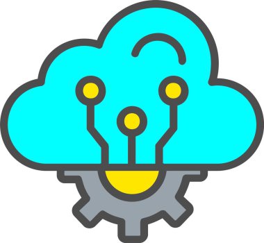 Bulut Hesaplama Vektör Satırı Vektör Simgesi Tasarımı