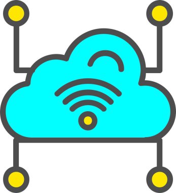 Bulut Veri Vektörü Satırı Vektör Simgesi Tasarımı
