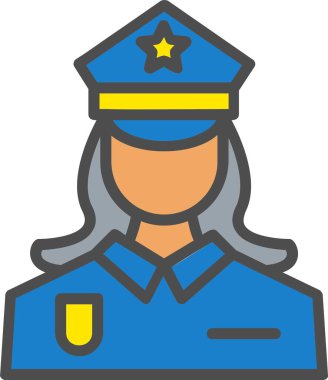 Police Woman Vector Icon Design