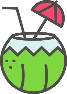 Coconut Drink Vector Icon Design