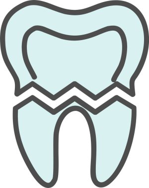 Kırık Diş Vektörü Simgesi Tasarımı