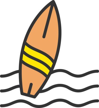 Surfboard Vector Icon Design