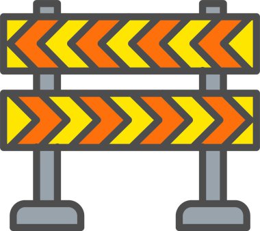 Road Block Vector Icon Design