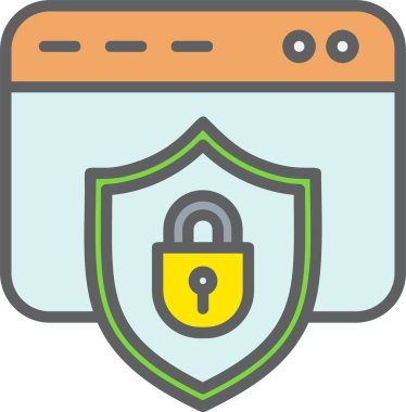 İnternet Güvenlik Vektörü Simgesi Tasarımı