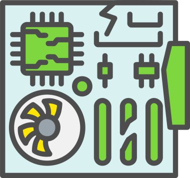 Hasar Anakart Vektör Simgesi Tasarımı