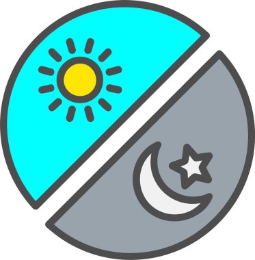 Day And Night Vector Icon Design