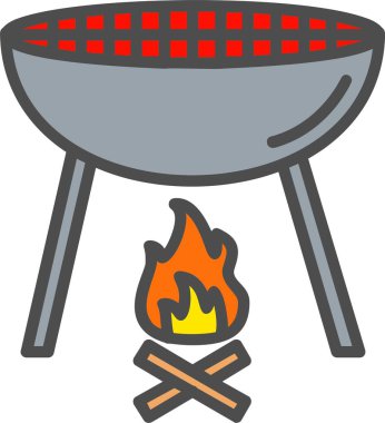 BBQ Grill Vector Icon Design