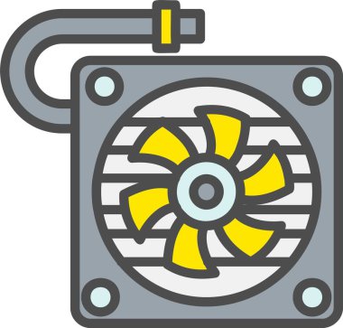 Serinletici Fan Vektör Simgesi Tasarımı