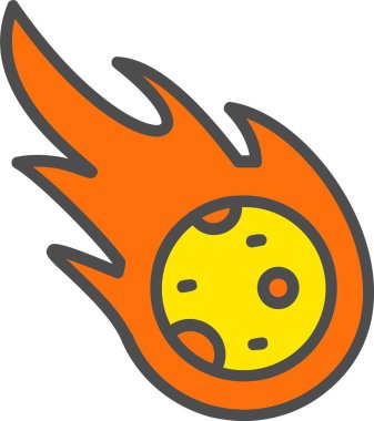 Meteorit Vektör Simgesi Tasarımı