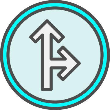 Üst Sağ Ok Vektör Simgesi Tasarımı