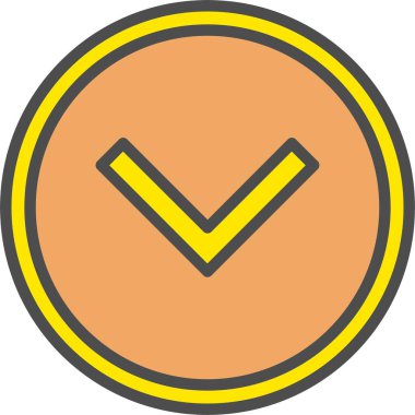 Down Arrow Vector Icon Design