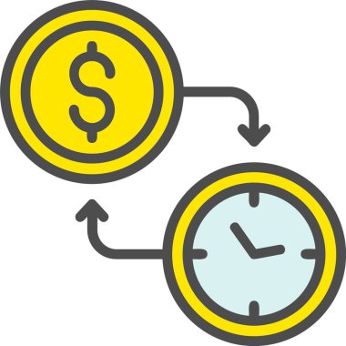 Time Is Money Vector Icon Design