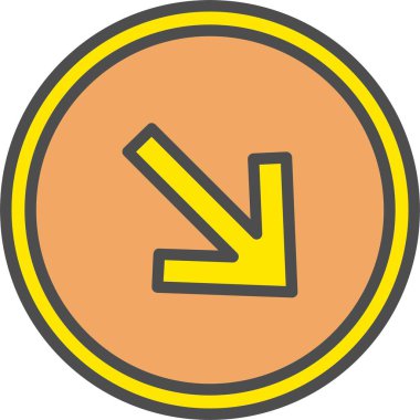 Sağ Alt Ok Vektör Simgesi Tasarımı