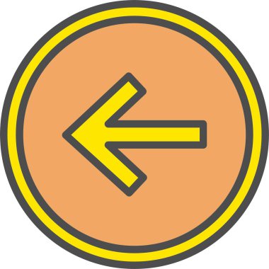 Sol ok vektör simgesi tasarım