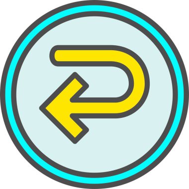 Sol Ok Vektör Simgesi Tasarımı 'nı Döndür