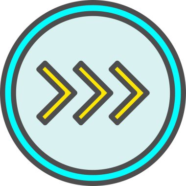 Hızlı İleri Okun Vektör Simgesi Tasarımı