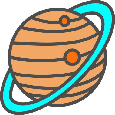 Satürn Vektör Simgesi Tasarımı