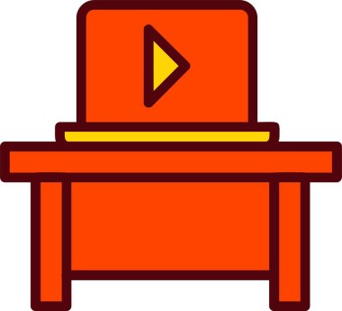 Computer Table Vector Icon Design