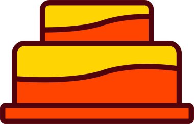 Düğün Pastası Vektörü Simgesi Tasarımı