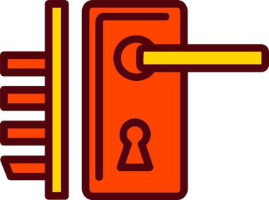 Door Lock Vector Icon Design