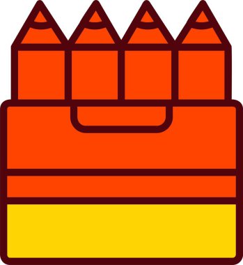 Renkli Kalem Vektör Simgesi Tasarımı