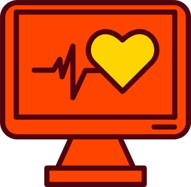 Kalp atışı izleyici Vektör Simgesi Tasarımı