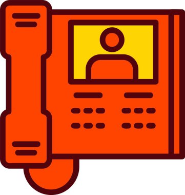 Video Door Phone Vector Icon Design