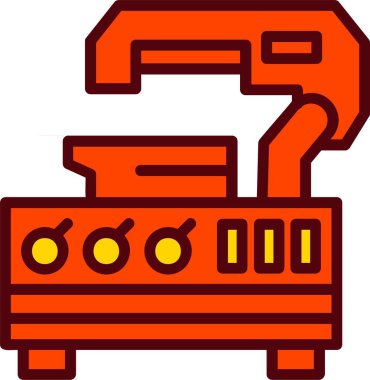 Metal Cutting Machine Vector Icon Design