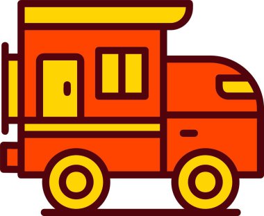 Kamp Van Vektör Simgesi Tasarımı