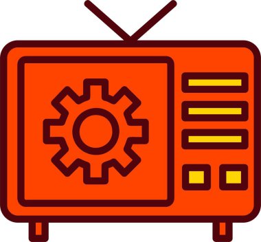 TV Onarım Vektörü Simgesi Tasarımı