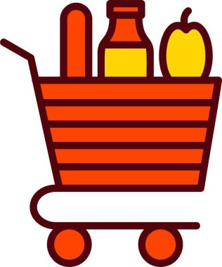 Market Arabası Vektör Simgesi Tasarımı