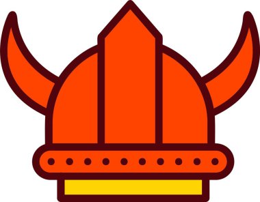 Viking Miğfer Vektör Simgesi Tasarımı