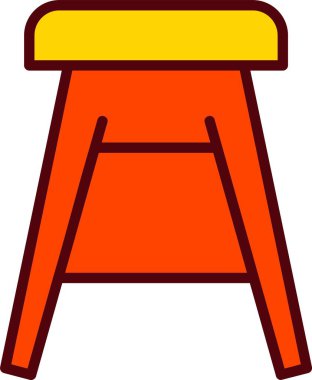 Bar Tabure Vektörü Simgesi Tasarımı