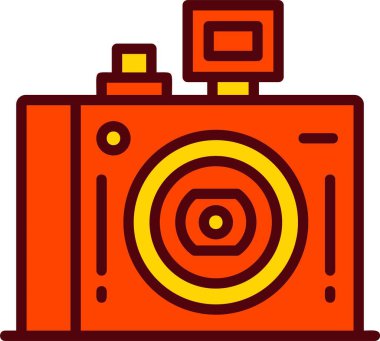 Sıkıştırılmış Kamera Vektörü Simgesi Tasarımı