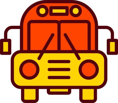 Okul Otobüsü Vektör Simgesi Tasarımı