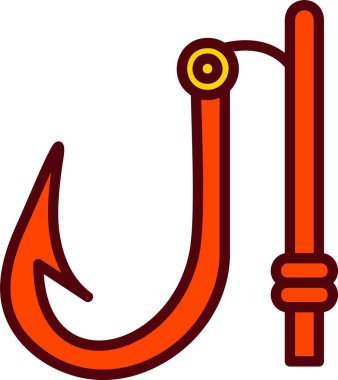 Balık Kancası Vektör Simgesi Tasarımı