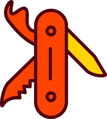 İsviçre Ordusu Bıçak Vektör Simgesi Tasarımı