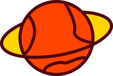 Satürn Vektör Simgesi Tasarımı