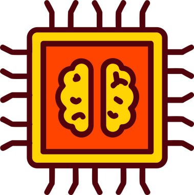 Yapay Zeka Vektör Satır Vektörü Simgesi Tasarımı