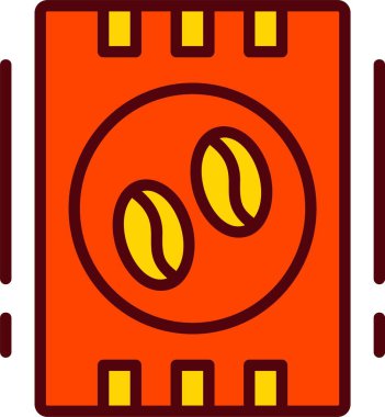 Kahve Fasulyesi Vektör Simgesi Tasarımı