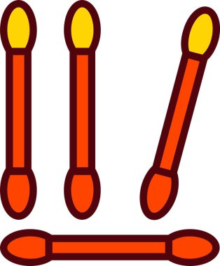 Pamuk Çubuğu Vektör Simgesi Tasarımı