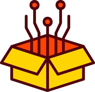 Kutu Vektörü Satırı Vektör Simgesi Tasarımı