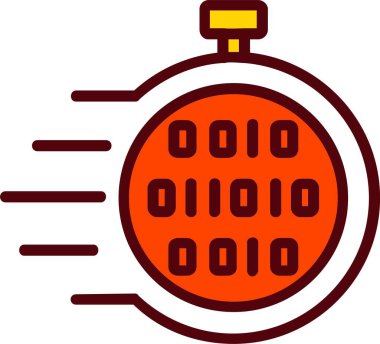 Hızlı Zaman Vektör Satırı Vektör Simgesi Tasarımı