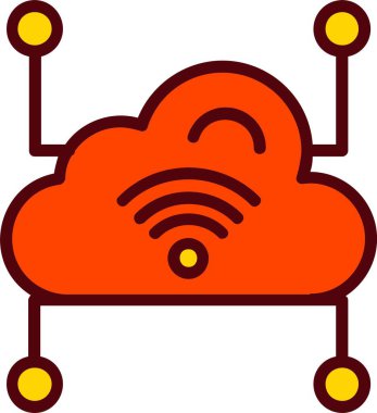 Bulut Veri Vektörü Satırı Vektör Simgesi Tasarımı