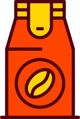 Kahve Paketi Vektör Simgesi Tasarımı