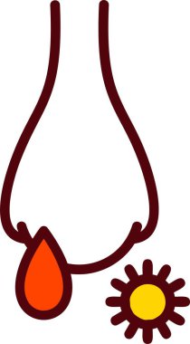 Nose Bleeding Vector Icon Design