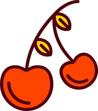 kiraz vektörü simgesi tasarımı