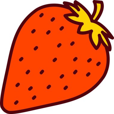 Strawbery Vektör Simgesi Tasarımı